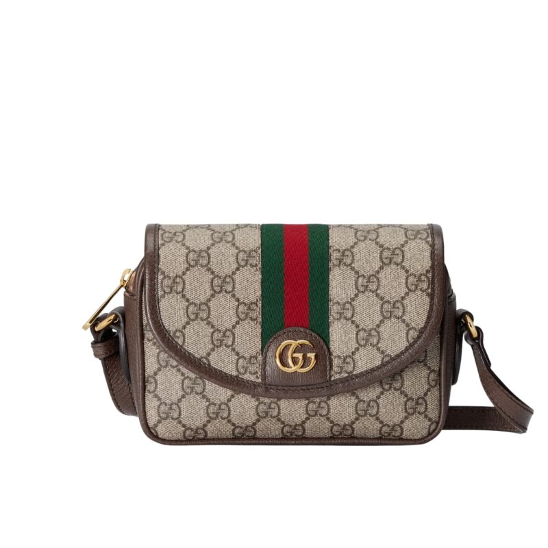 GUCCI OPHIDIA MINI SHOULDER BAG BEIGE AND DARK ‎19CM 772239 FACUJ 8745