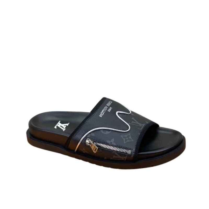 LOUIS VUITTON  VELCRO SLIPPERS LOCK EDGE BLACK