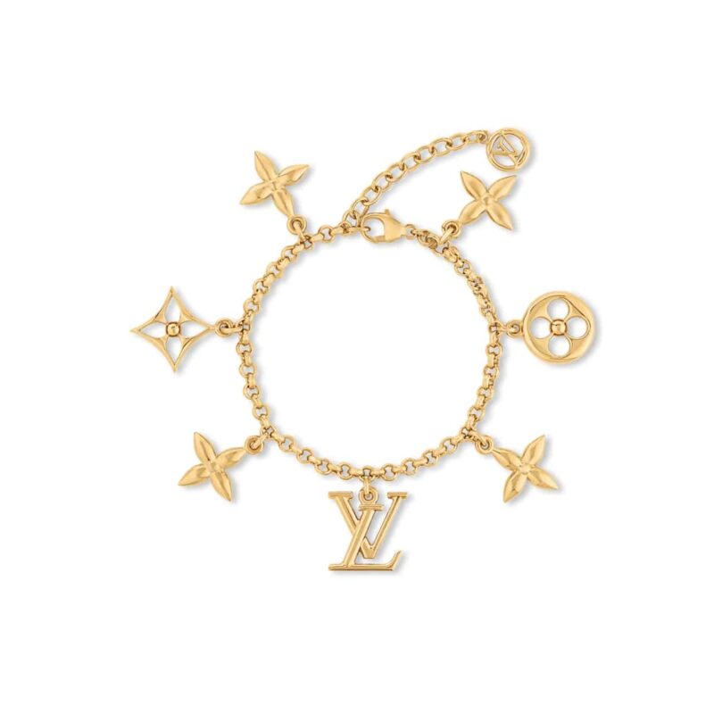 LOUIS VUITTON LV ICONIC CHARMS BRACELET GOLD M1376A