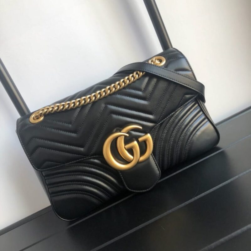 Alternative view of SUMMER SET: GUCCI MARMONT MEDIUM MATELASSÉ SHOULDER BAG & MAMON GG GOLD LOGO BELT