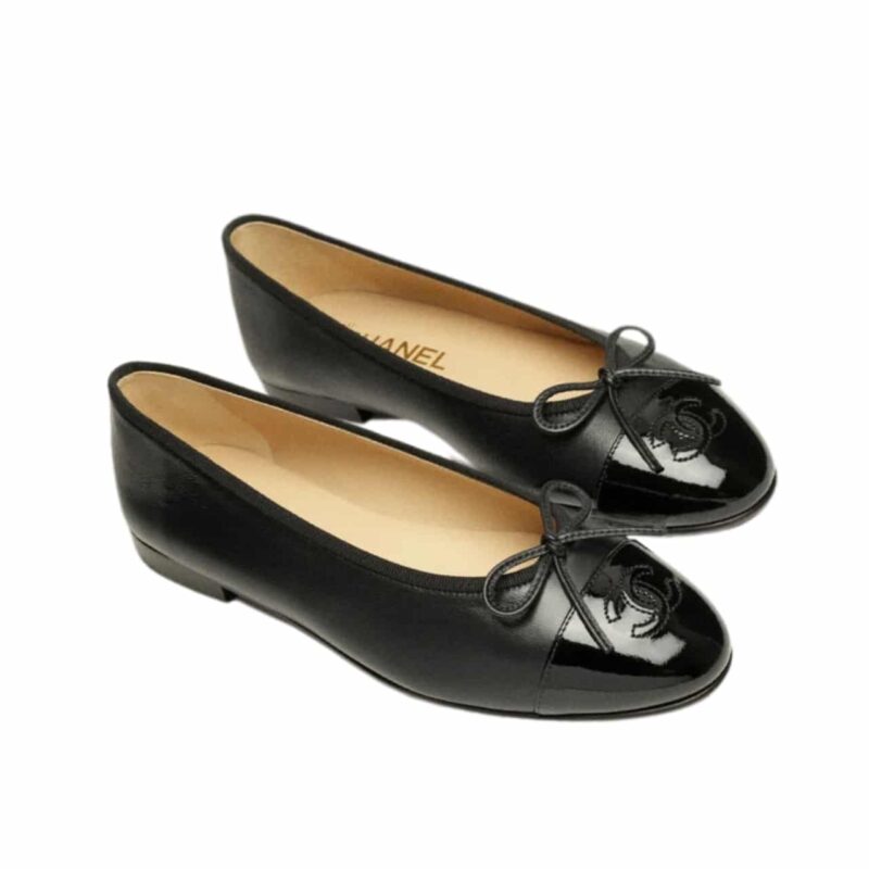 CHANEL BALLET FLATS BLACK G02819 Y01552 94305