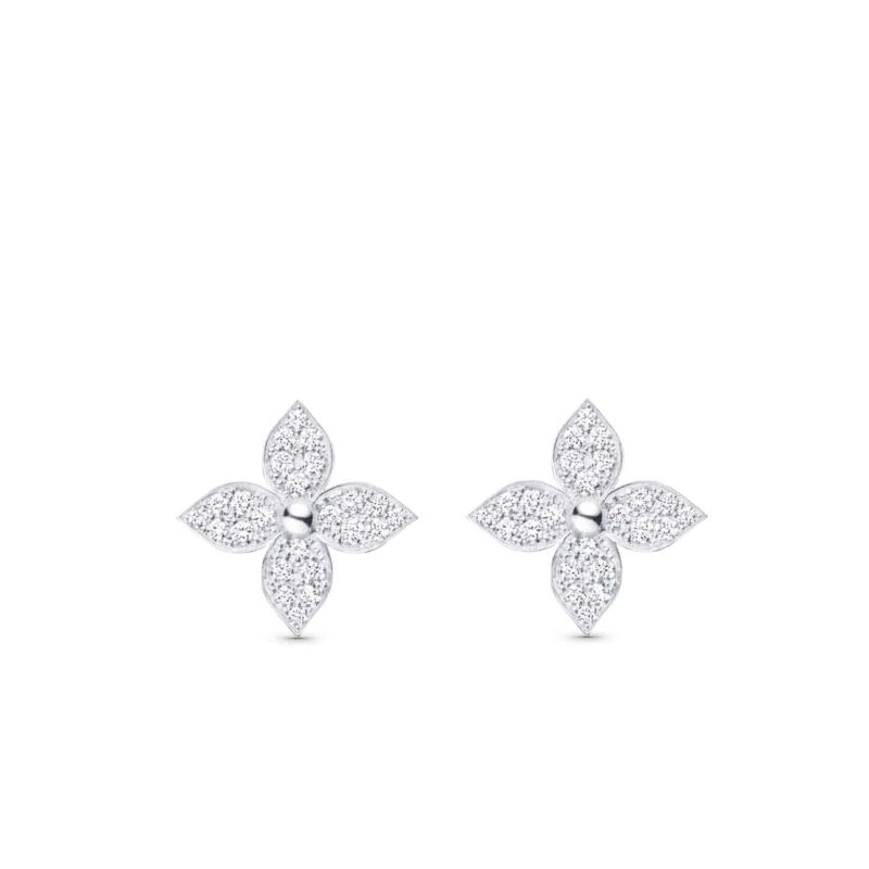 LOUIS VUITTON IDYLLE BLOSSOM STUD EARINGS WHITE Q96966