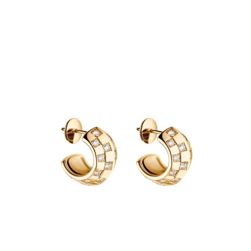LOUIS VUITTON LE DAMIER DE EARINGS YELLOW GOLD Q16521