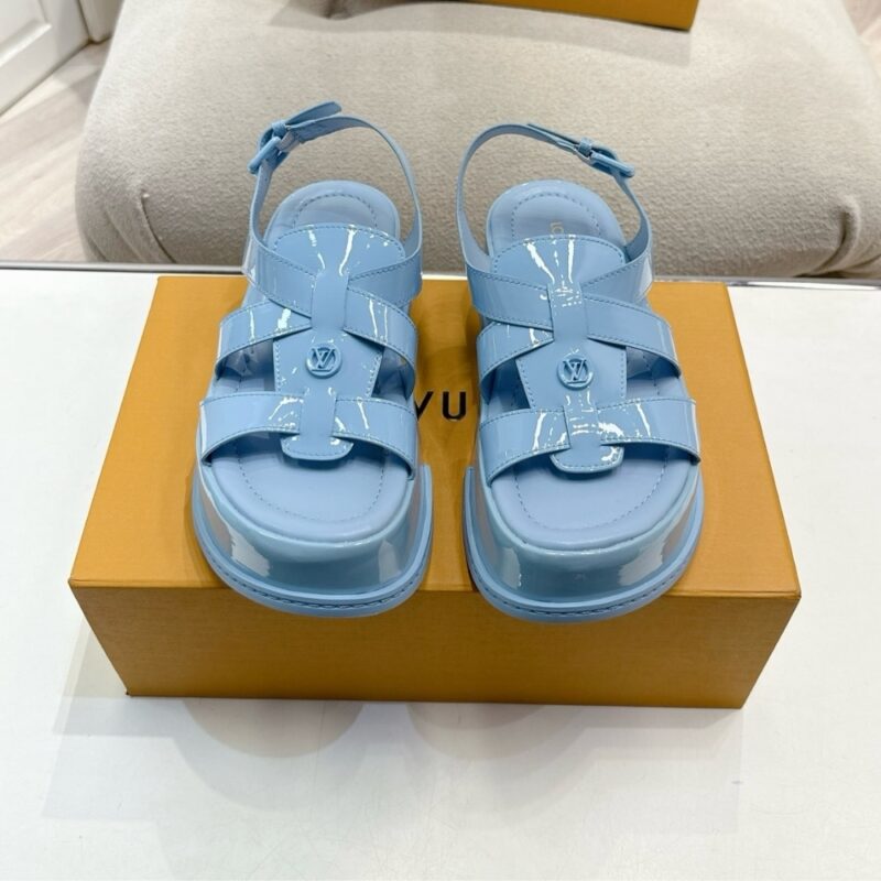 Alternative view of LOUIS VUITTON MAYA PLATFORM SANDAL LIGHT BLUE 1AGY10