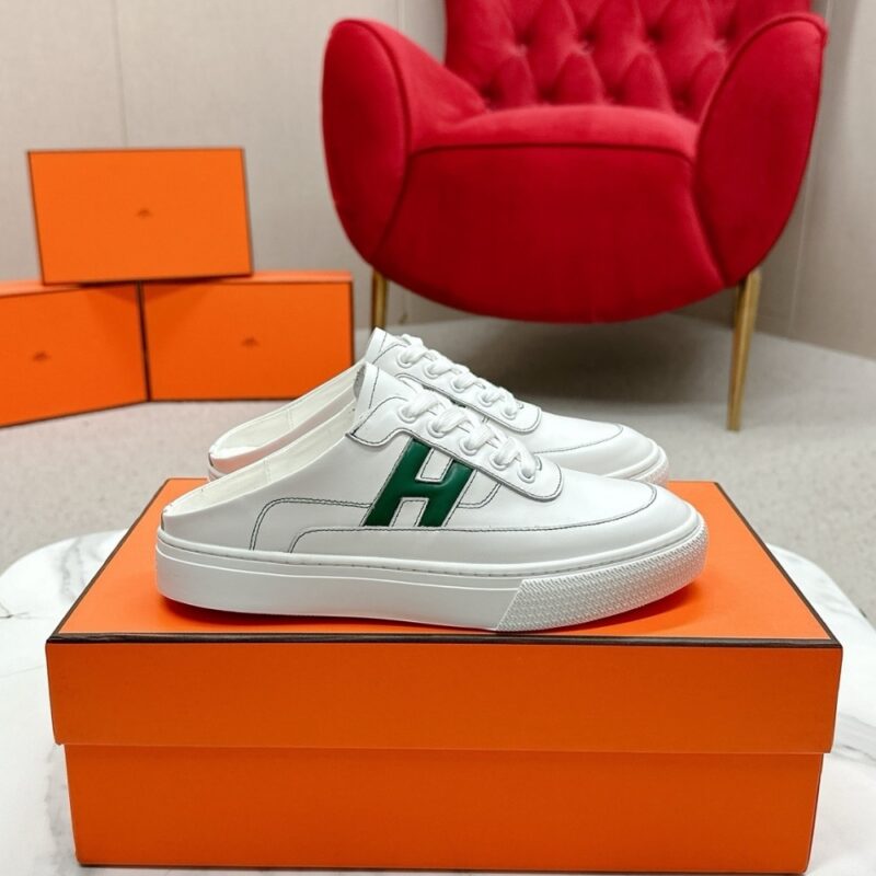Alternative view of HERMES KEEP SNEAKER BLANC AND VERT BOUTEILLE H251913ZH14400