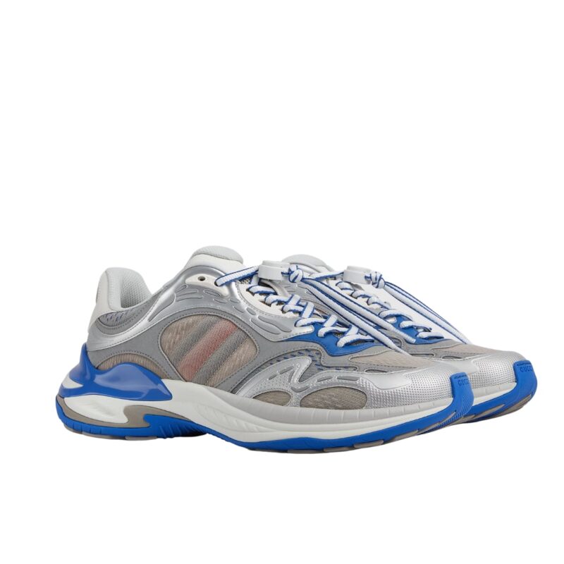 GUCCI MEN 20 TRAINER GREY AND BLUE 814040 FAD5T 8753