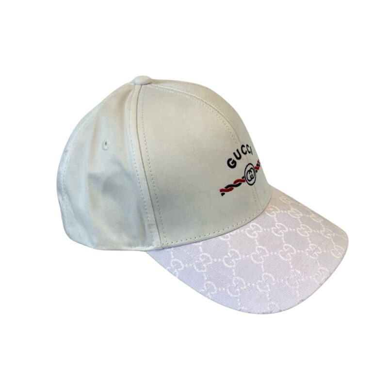 GUCCI BASEBALL CAP WEB STRIPE WHITE