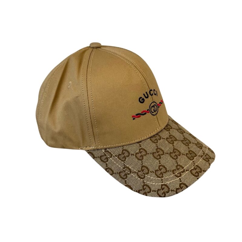GUCCI BASEBALL CAP WEB STRIPE BROWN