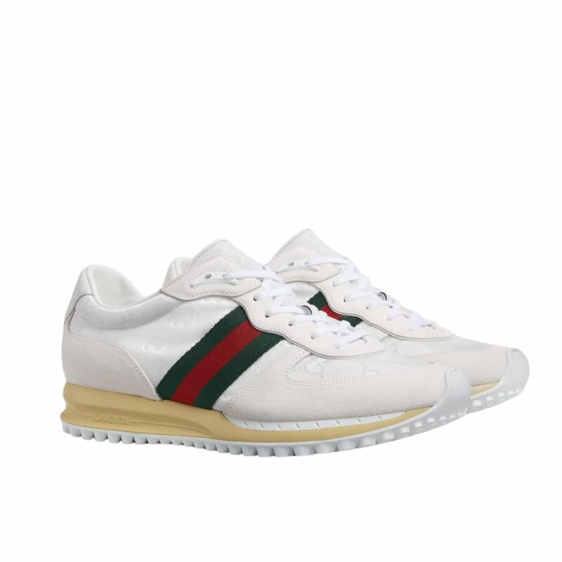 GUCCI MEN'S RE MOTION SNEAKER WHITE ORIGINAL GG CANVAS 832461 AAEW3 9045