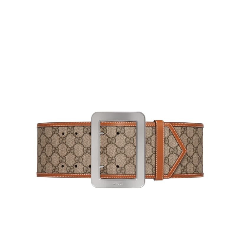 GUCCI LUNAR NEW YEAR GG WIDE BELT BEIGE AND EBONY ‎718505 FABFB 9871