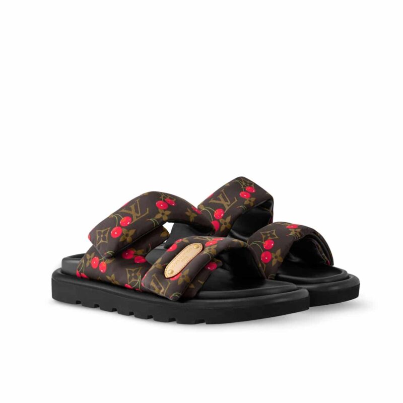 LOUIS VUITTON X TAKASHI MURAKAMI MULE PLANO POOL PILLOW COMFORT CHOCOLATE BROWN 1AHME4