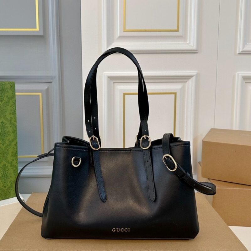 Alternative view of GUCCI GG EMBLEM LARGE TOTE BAG BLACK 31CM 815213 AAEC2 1000