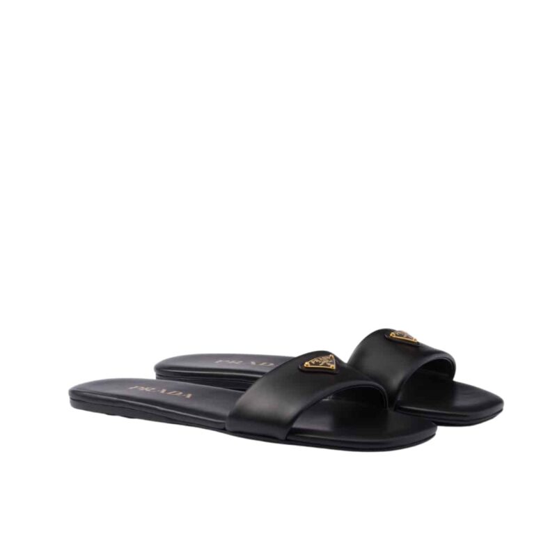 PRADA LEATHER SLIDES BLACK 1XX355 070 F0002 F D005