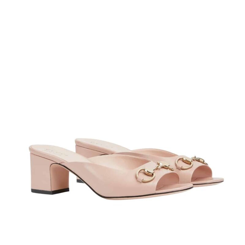 GUCCI WOMEN HORSEBIT SLIDE LIGHT PINK 816607 C9D00 6809