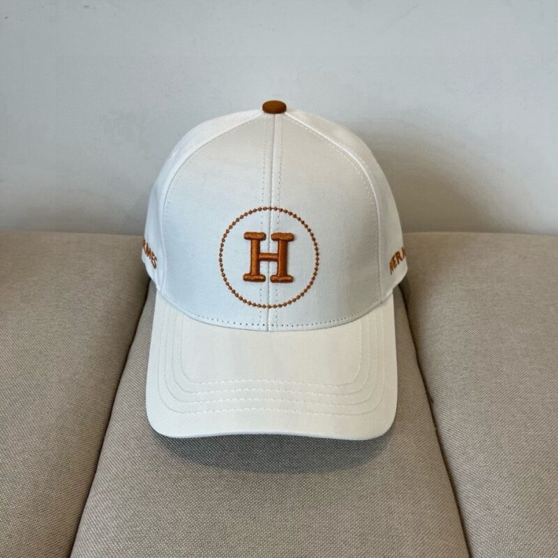 Alternative view of HERMES BASEBALL CAP WHITE H LOGO