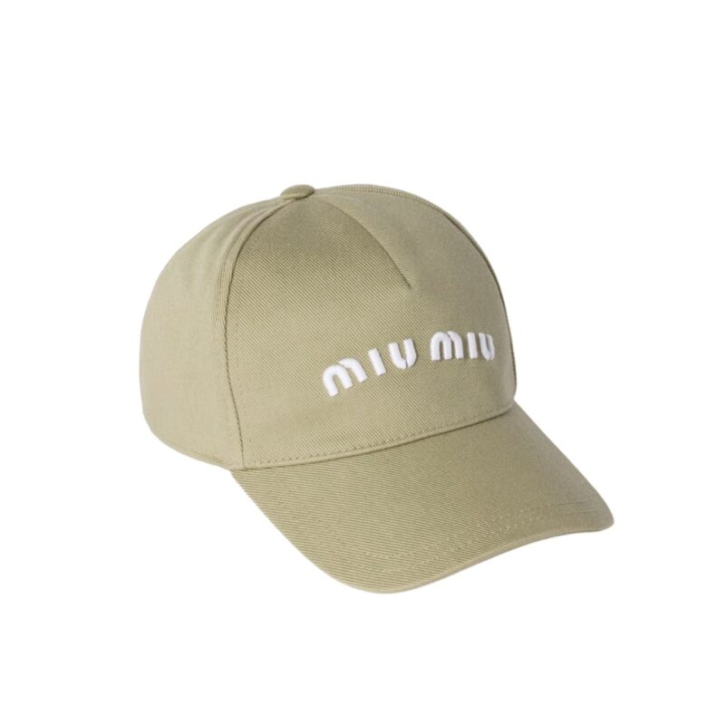 MIUMIU DRILL BASEBALL CAP BEIGE 5HC179 ADXI F011P