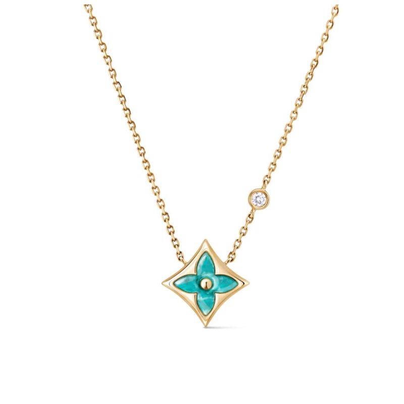 LOUIS VUITTON COLOR BLOSSOM BB STAR PENDANT NECKLACE YELLOW GOLD Q03276