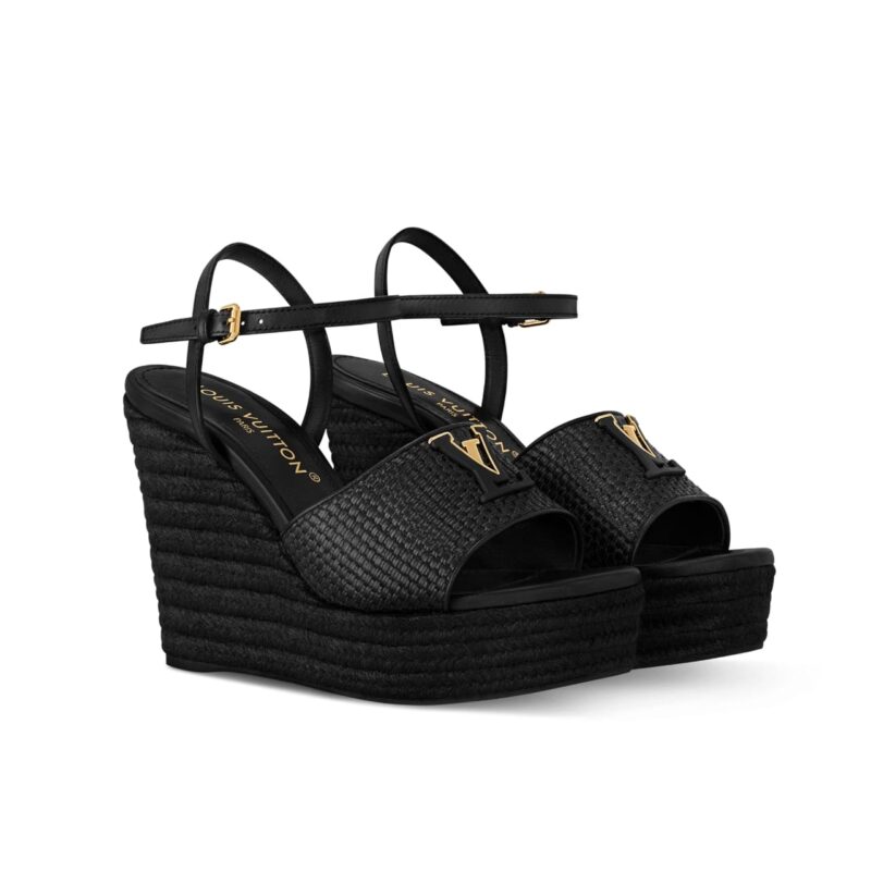 LOUIS VUITTON LV MARE WEDGE SANDALS BLACK 1AHLLT