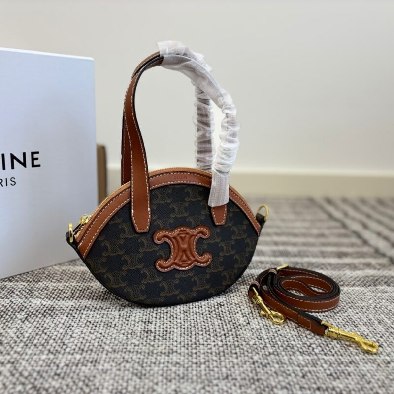 Alternative view of CELINE OAL BAG IN TRIOMPHE CANVAS TAN 24CM 122262BZJ 04LU