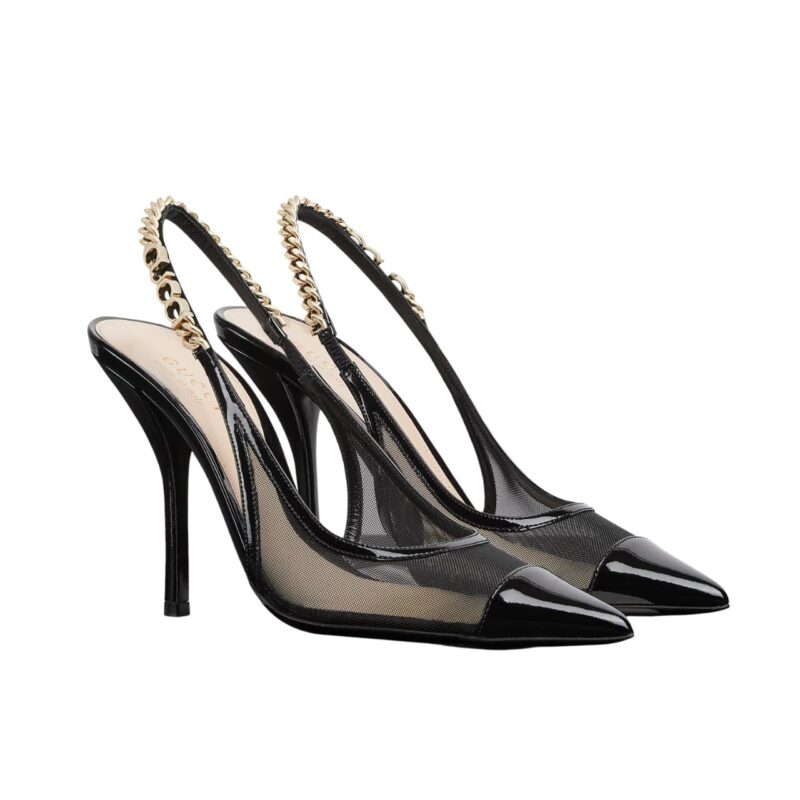GUCCI SIGNORIA SLINGBACK PUMP BLACK 816636 FAD8Z 1000