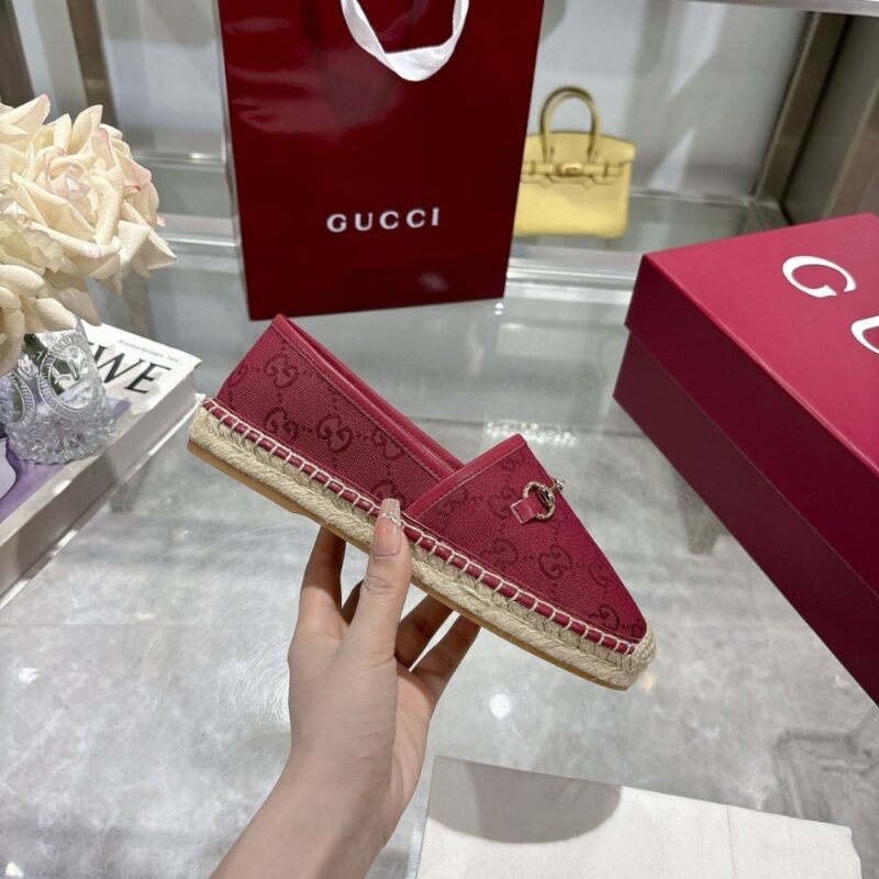 Alternative view of GUCCI WOMEN ESPADRILLE WITH HORSEBIT BURGUNDY GG CANVAS