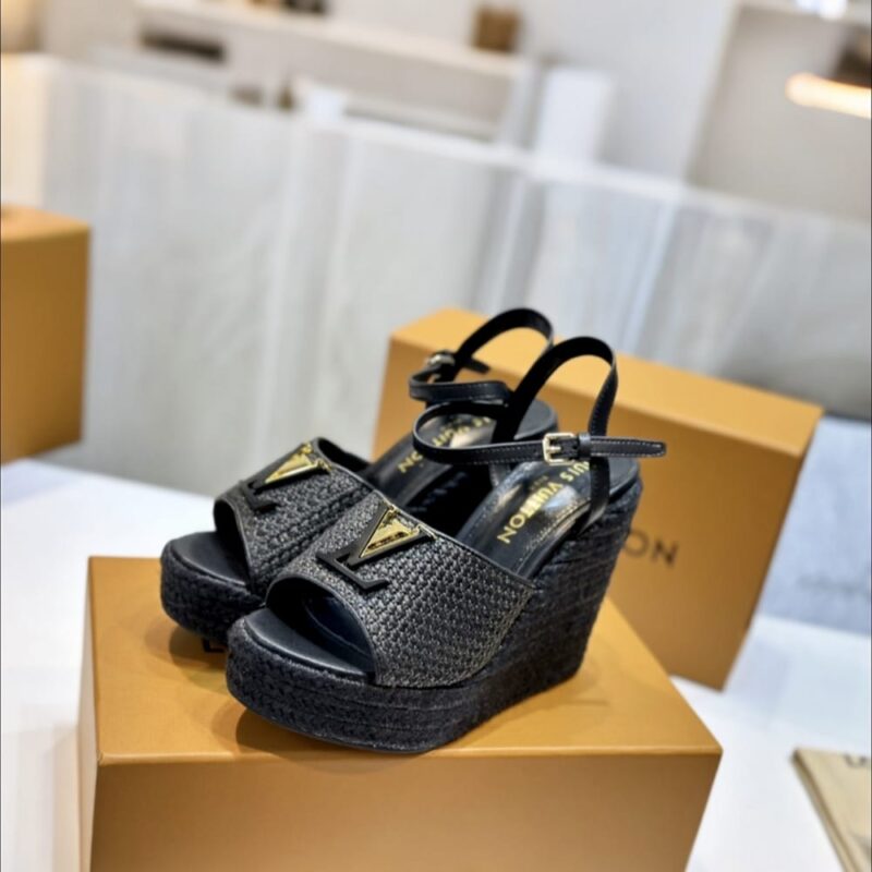 Alternative view of LOUIS VUITTON MARE WEDGE SANDALS BLACK 1AHLLK
