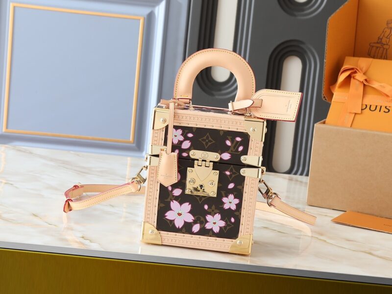 Alternative view of LOUIS VUITTON X TAKASHI MURAKAMI CAMERA BOX BAG SAKURA BROWN 17CM M14173