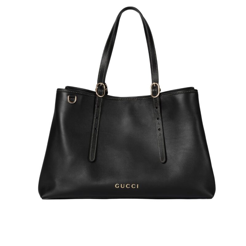 GUCCI GG EMBLEM LARGE TOTE BAG BLACK 31CM 815213 AAEC2 1000