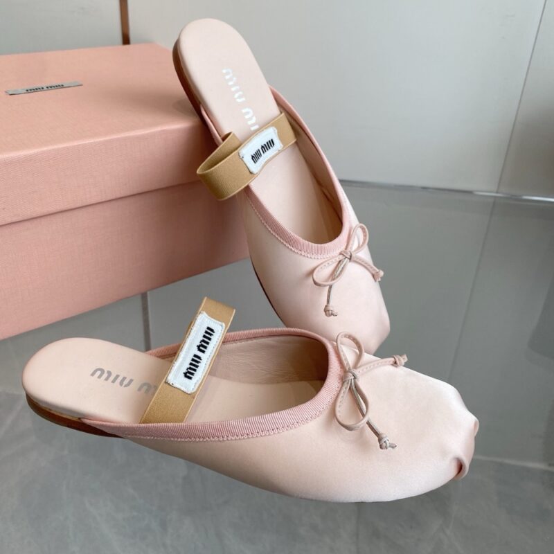 Alternative view of MIUMIU SATIN BALLERINA MULES ORCHID PINK 5F451E QU6 F0615 F 005