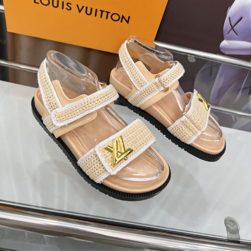 Alternative view of LOUIS VUITTON LV SUNSET COMFORT SANDAL BEIGE AND WHITE 1AHKJ3