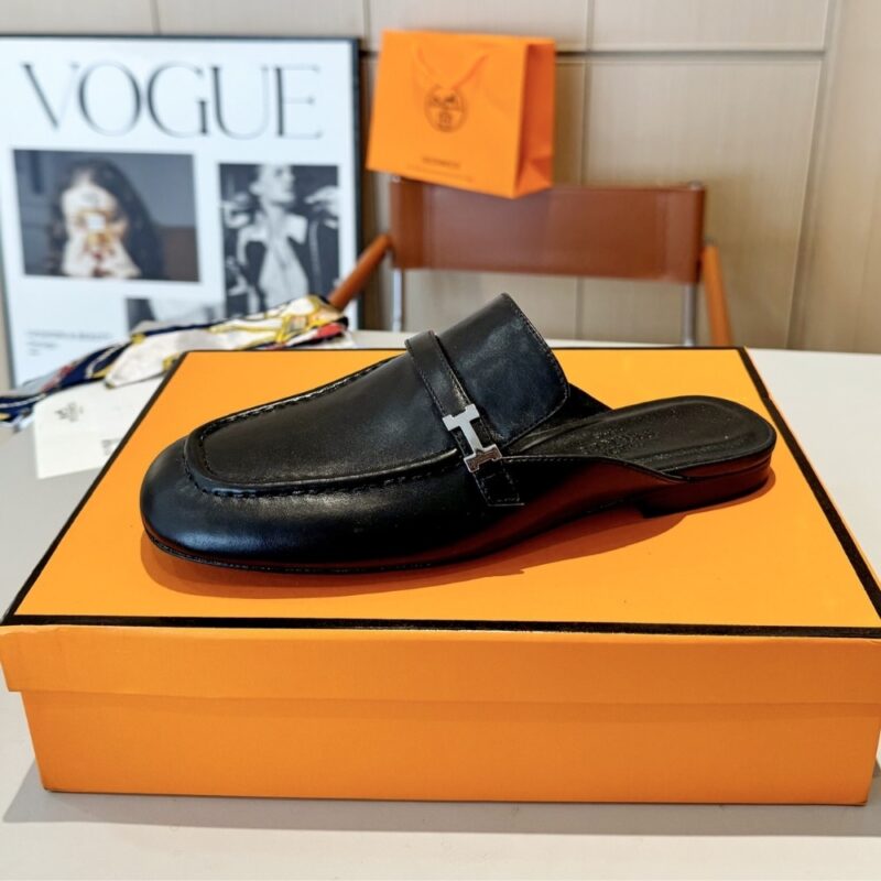 Alternative view of HERMES LENA MULE BLACK H241037Z 02350