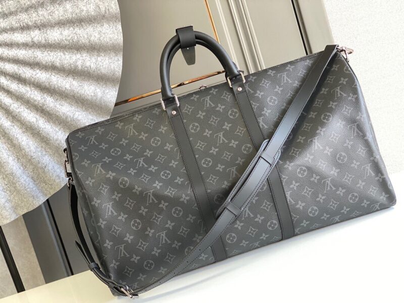 Alternative view of SUMMER SET: LOUIS VUITTON KEEPALL BANDOULIÈRE 50 MONOGRAM ECLIPSE & LONG WALLET MONOGRAM ECLIPSE TRUNK ZIPPY BLACK 19CM