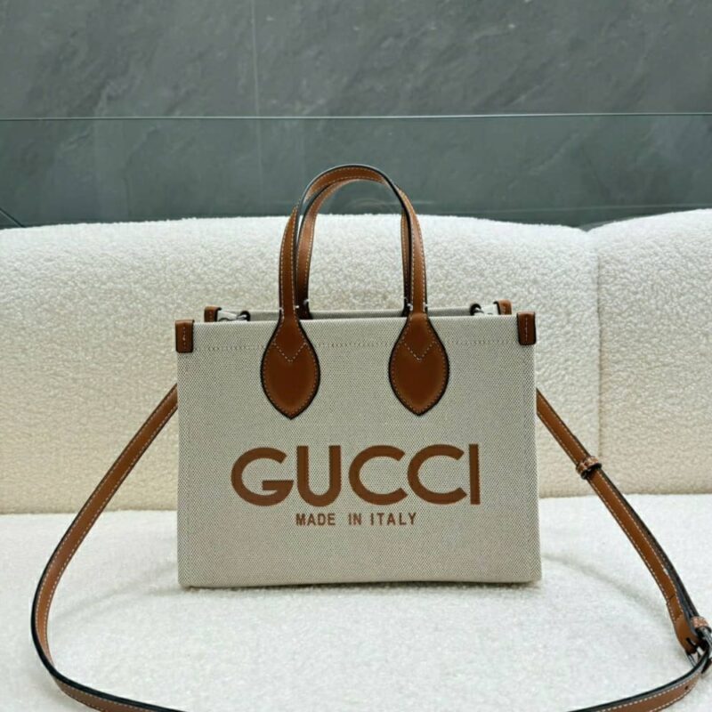 Alternative view of SUMMER SET: GUCCI MEDIUM TOTE BAG WITH GUCCI PRINT BEIGE 28CM & ARNAUD BOB REVERSIBLE BUCKET HAT BEIGE