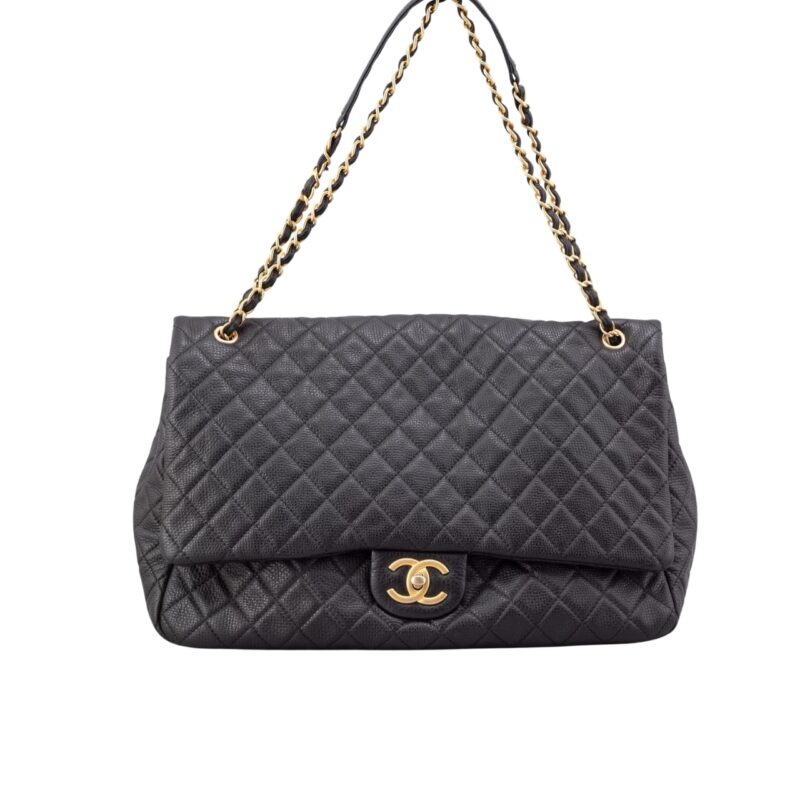 CHANEL TIMELESS FLAP BAG BLACK 46CM