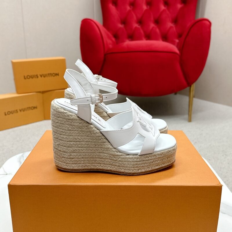 Alternative view of LOUIS VUITTON LV ISOLA WEDGE SANDAL WHITE 1ACI8O