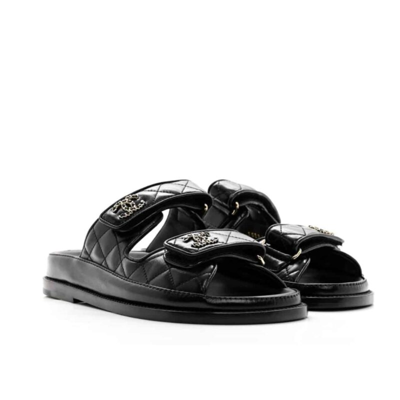 CHANEL CC DIAMOND QUILT SANDAL BLACK G45507 B15805 94305