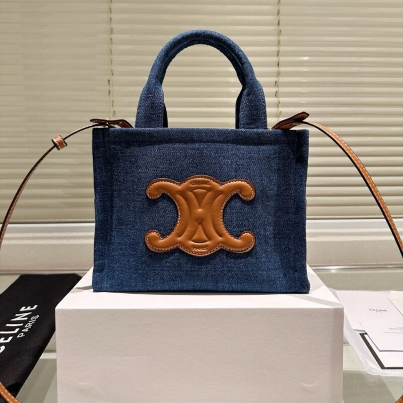 Alternative view of CELINE SMALL CABAS TOTE BAG DENIM BLUE 25CM 199162GFF 05BD