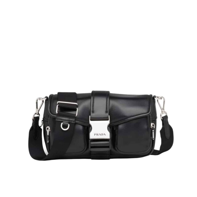 PRADA POCKET NAPPA LEATHER BAG BLACK 17CM 1BD295 789 F002