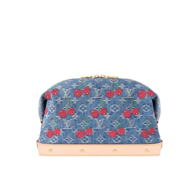 LOUIS VUITTON X TAKASHI MURAKAMI COSMETIC POUCH GM DENIM BLUE  27CM M13893