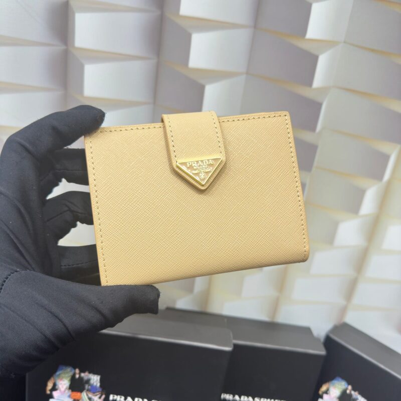 Alternative view of PRADA SAFFIANO TRIANGLE WALLET VANILLA 12CM 1ML018 QHH F0032