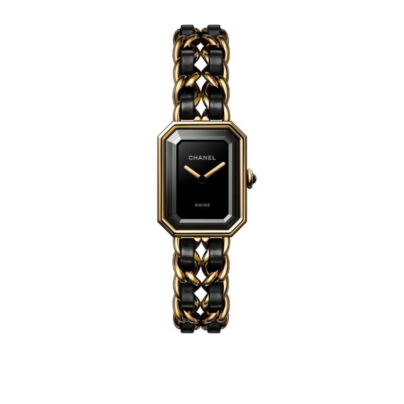 CHANEL PREMIERE EDITION ORIGINAL WATCH GOLD BLACK 26MM H6951