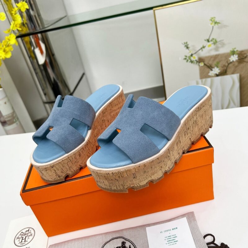 Alternative view of HERMES EZE 30 SANDAL BLEU GRIGNON H232150Z DJ370