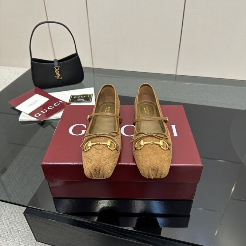 Alternative view of GUCCI WOMEN'S HORSEBIT BALLET FLAT BROWN 814413 AAEEN 2808