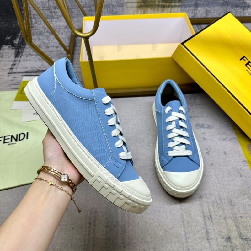 Alternative view of FENDI DOMINO LOW TOPS SNEAKERS LIGHT BLUE
