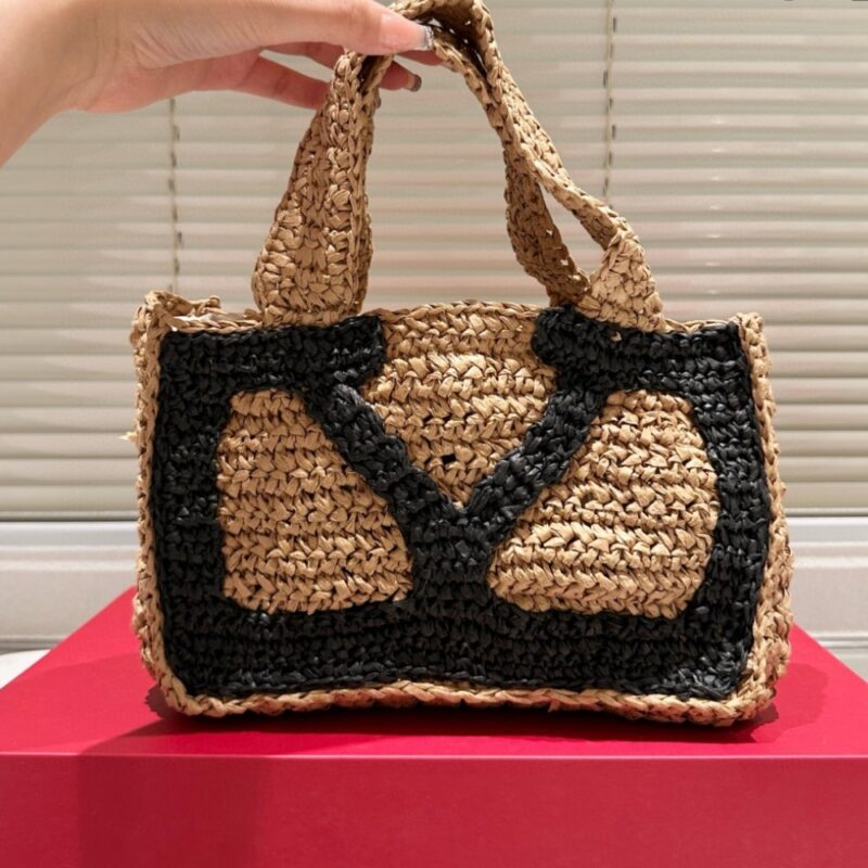 Alternative view of VALENTINO GARAVANI VIVA SUPERSTAR SMALL SHOPPING BAG IN RAFFIA BEIGE 25CM 7W2B0S12QET EX9