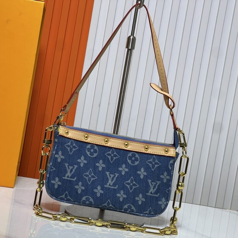Alternative view of LOUIS VUITTON POCHETTE ACCESSOIRES WASHED DENIM BLUE 22CM