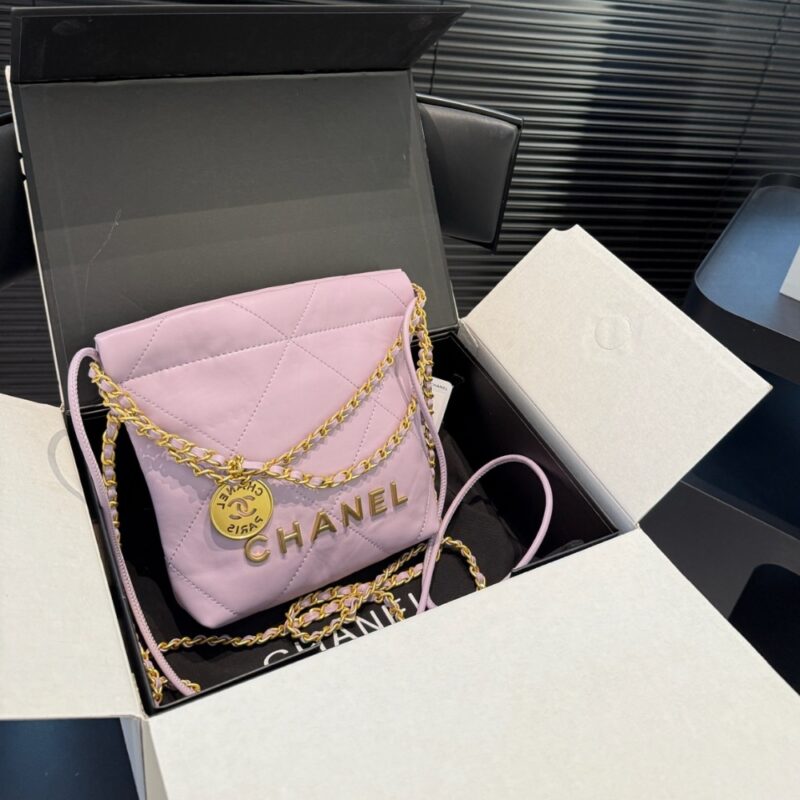 Alternative view of CHANEL 22 MINI HANDBAG PURPLE 23CM