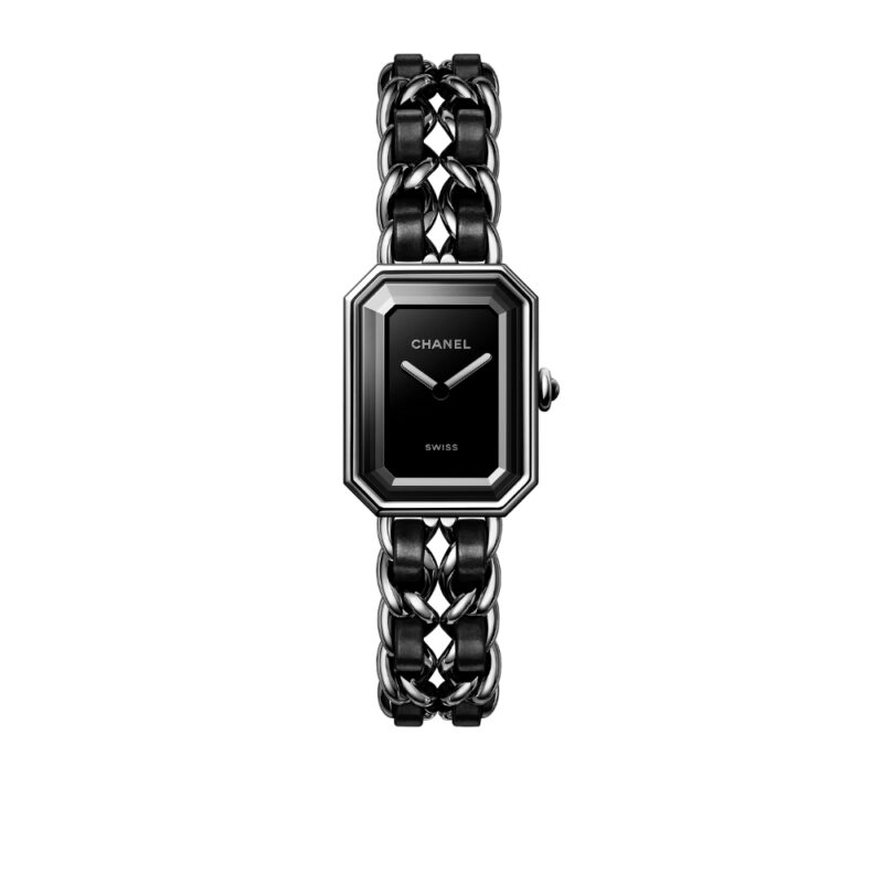 CHANEL PREMIERE EDITION ORIGINAL WATCH SILVER BLACK 26MM H7022