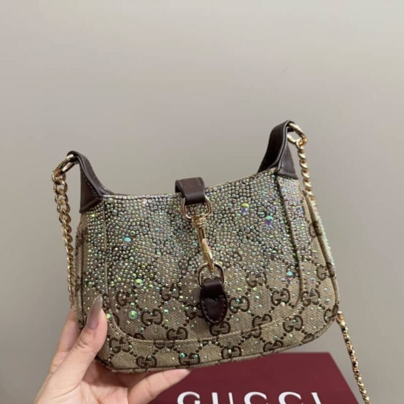 Alternative view of GUCCI JACKIE NOTTE MINI BAG BEIGE AND DARK BROWN 19CM 782889 FAD1Z 2541