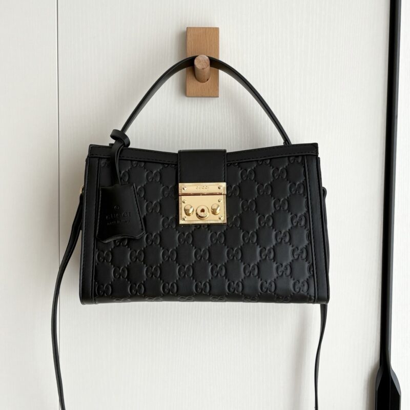 Alternative view of GUCCI PADLOCK MEDIUM TOP HANDLE BAG BLACK 25CM 838992 AAFDV 1000